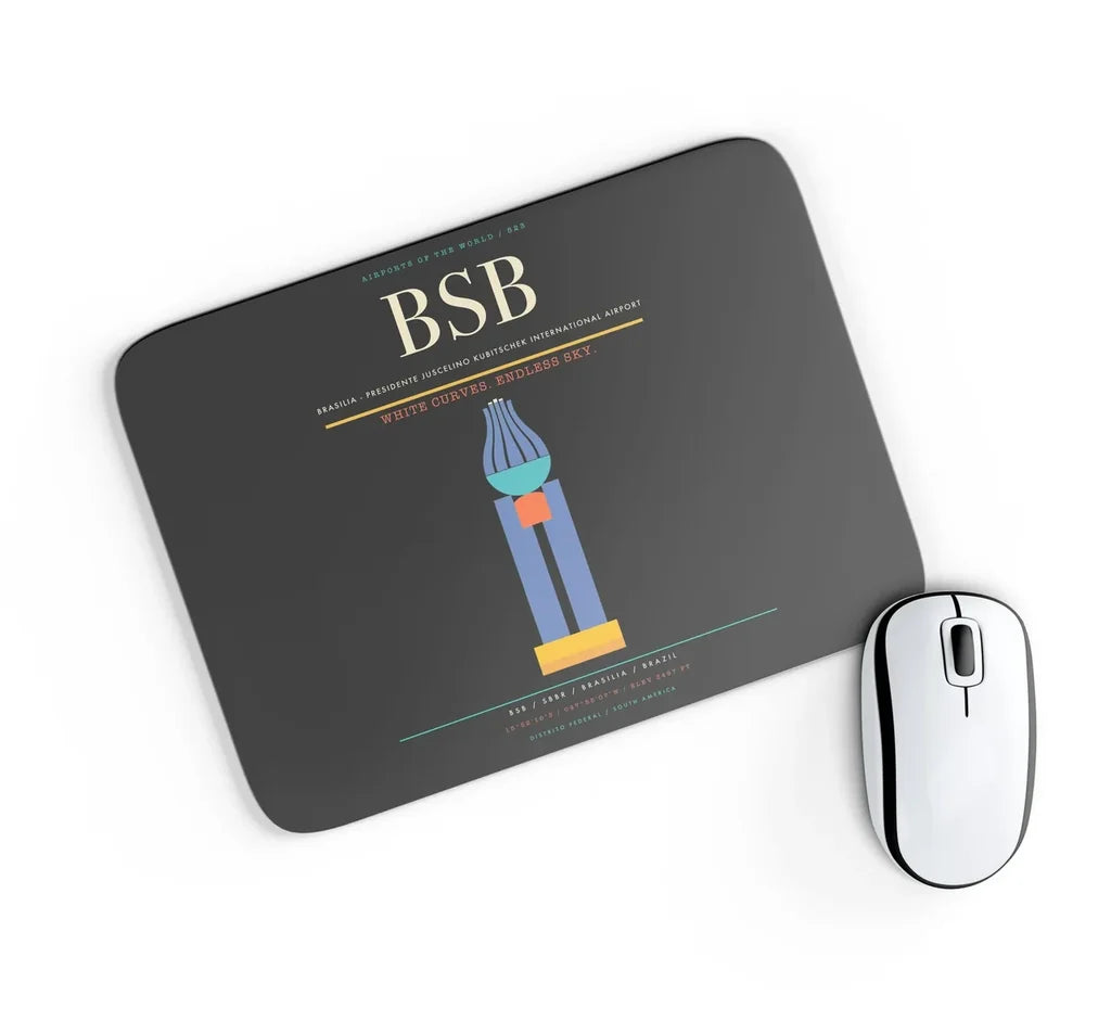 Brasilia - Presidente Juscelino Kubitschek International Airport BSB Mouse-Pad Rectangle - Black