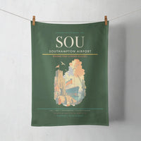 Thumbnail for Southampton Airport (SOU) design on dark green towel