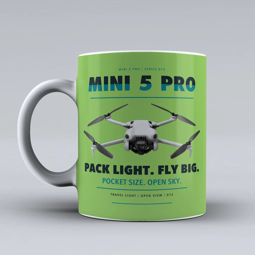 Mini 5 Pro Mug design on light green dji