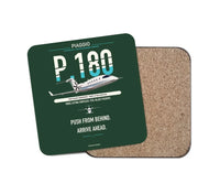 Thumbnail for Piaggio P.180 Avanti EVO design on dark green 1 piece coaster