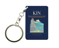 Thumbnail for Norman Manley International Airport (KIN) design on navy blue key chain