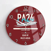 Thumbnail for Piper PA-24-250 Comanche 250 design on dark red no frame wall clock