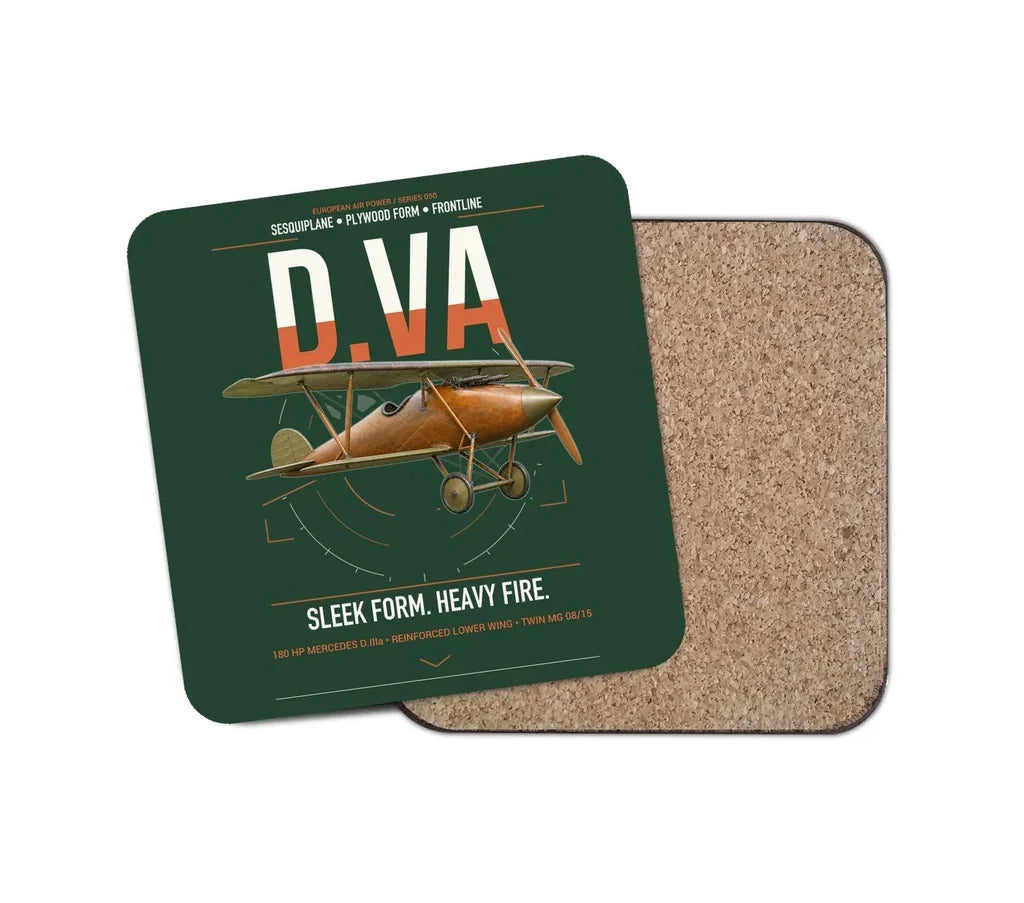 Albatros D.Va design on dark green 1 piece coaster