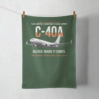 Thumbnail for C-40A Clipper Fleet Logistics Ready design on dark green towel