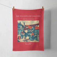 Thumbnail for VINTAGE G4286 - The Floatplane Grocery - Designed Towels design on red