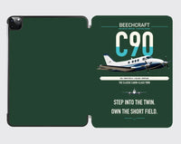 Thumbnail for Beechcraft King Air C90 design on dark green ipad tablet case