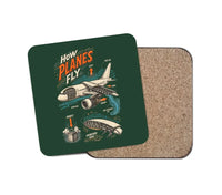 Thumbnail for How Planes Fly V2 design on dark green 1 piece coaster