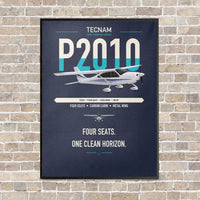 Thumbnail for Tecnam P2010 vertical canvas print - framed - navy blue background