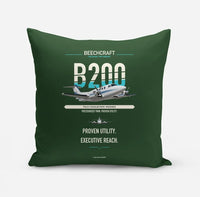 Thumbnail for Beechcraft King Air B200 design on dark green pillow