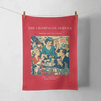 Thumbnail for VINTAGE G4087 - The Champagne Service - Designed Towels design on red
