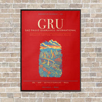 Thumbnail for Sao Paulo Guarulhos International Airport GRU - Canvas Framed - Red