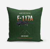 Thumbnail for F-117A Nighthawk Own The Night design on dark green pillow