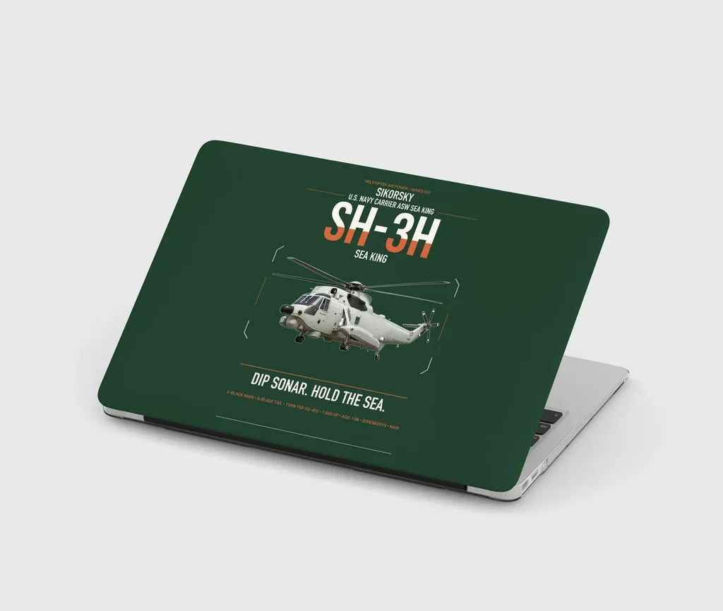 Sikorsky SH-3H Sea King design on dark green MacBook case
