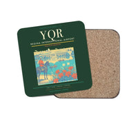 Thumbnail for Regina International Airport (YQR) design on dark green 1 piece coaster