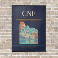 Thumbnail for Tancredo Neves International Airport CNF — Belo Horizonte vertical canvas print - framed - navy blue background