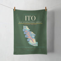 Thumbnail for Hilo International Airport (ITO) design on dark green towel