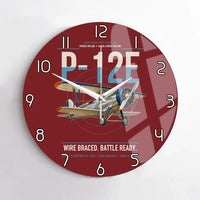Thumbnail for Boeing P-12E design on dark red no frame wall clock