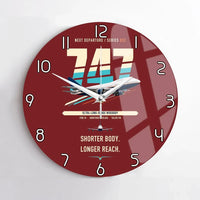 Thumbnail for Boeing 747SP design on dark red no frame wall clock