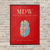 Thumbnail for Chicago Midway International Airport MDW - Canvas Framed - Red