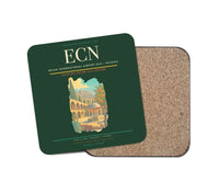 Thumbnail for Ercan International Airport (ECN) design on dark green 1 piece coaster