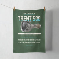 Thumbnail for TRENT 500 design on dark green towel