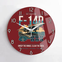 Thumbnail for F-14D Tomcat design on dark red no frame wall clock
