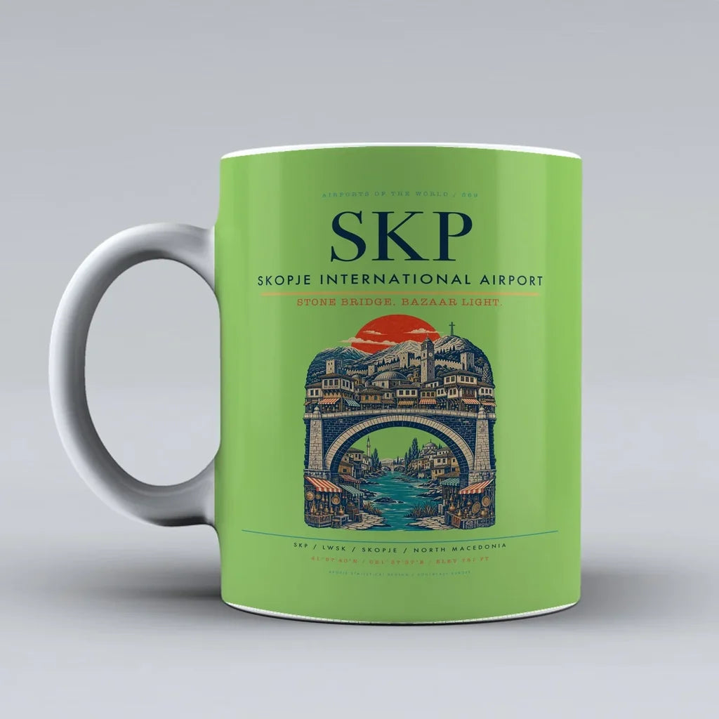 Skopje International Airport SKP Mug - Light Green