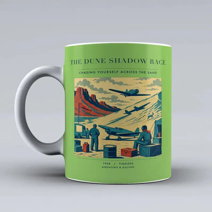 VINTAGE G4334 - The Dune Shadow Race - Ceramic Mug design on lightgreen