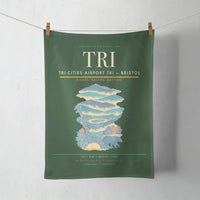 Thumbnail for Tri-Cities Airport (TRI) design on dark green towel