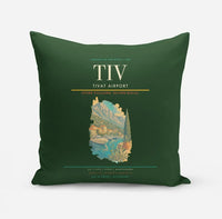 Thumbnail for Tivat Airport (TIV) design on dark green pillow