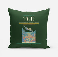 Thumbnail for Toncontín International Airport (TGU) design on dark green pillow