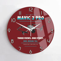 Thumbnail for DJI Mavic 3 Pro design on dark red no frame wall clock