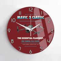 Thumbnail for DJI Mavic 3 Classic design on dark red no frame wall clock