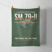 Thumbnail for Savoia-Marchetti SM.79-II Sparviero design on dark green towel