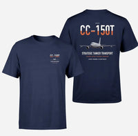 Thumbnail for Airbus CC-150T Polaris design on navy blue double-side t-shirt, double-side print