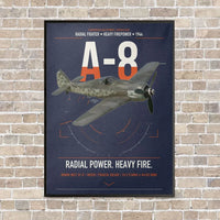 Thumbnail for Focke-Wulf Fw 190A-8 vertical canvas print - framed - navy blue background