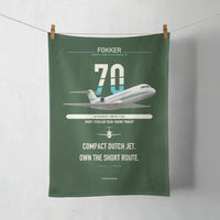 Thumbnail for Fokker 70 design on dark green towel