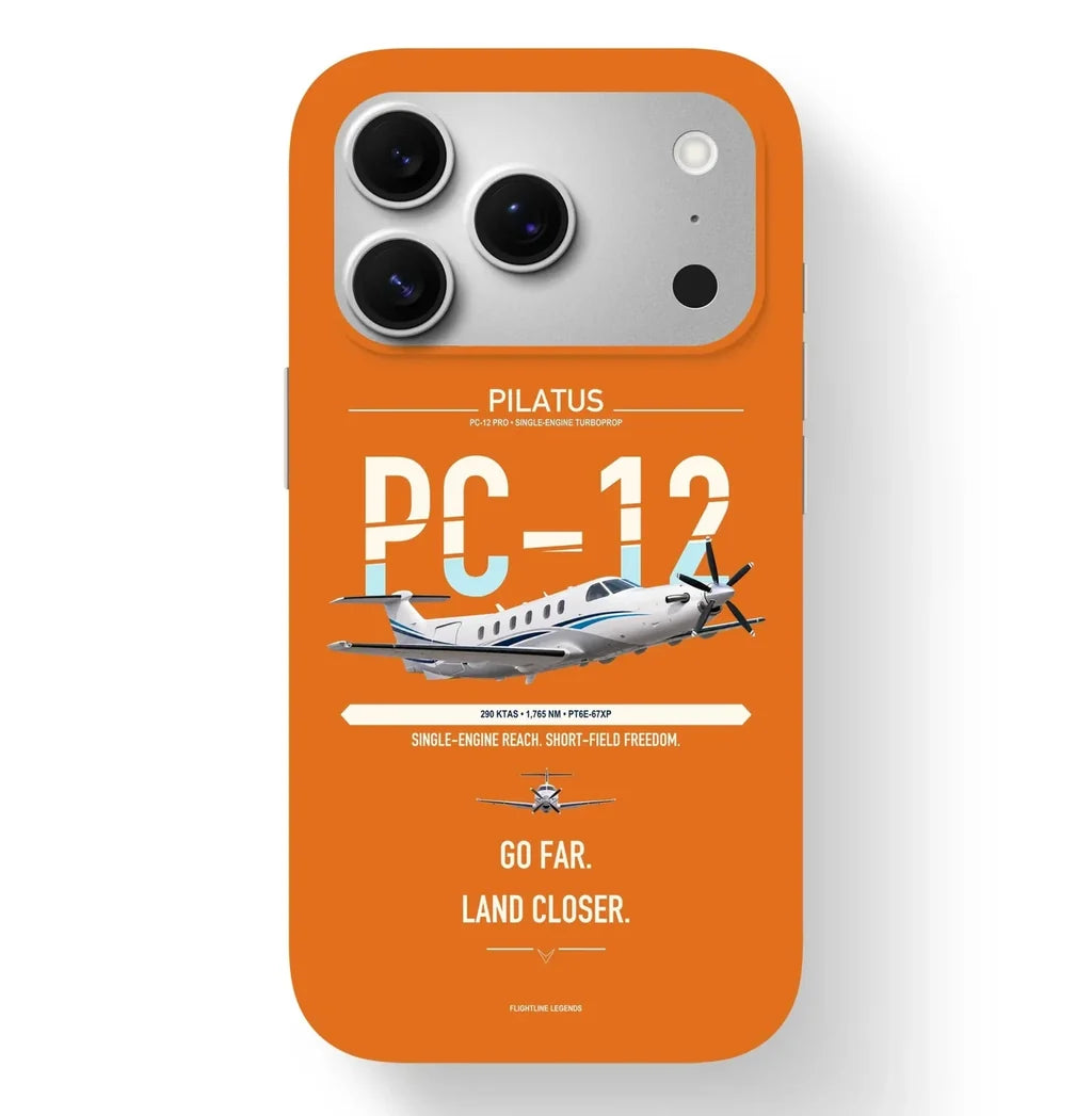 PC-12 PRO Case design on orange iphone case