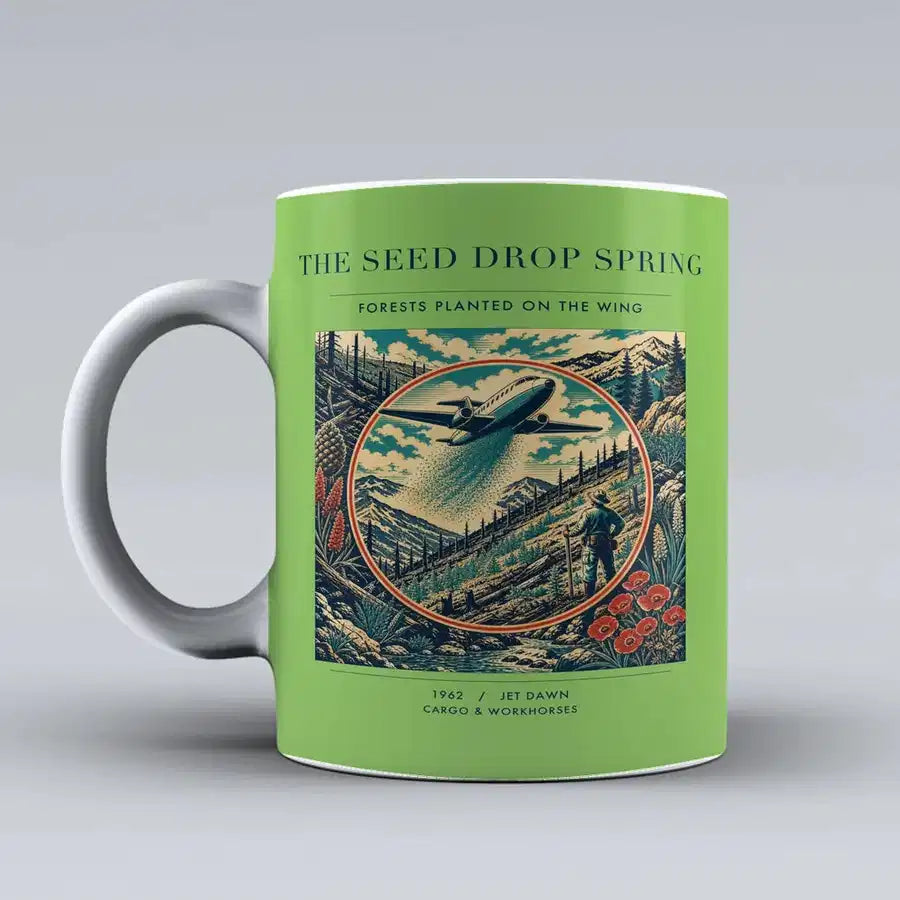 VINTAGE G4490 - The Seed Drop Spring - Ceramic Mug design on lightgreen