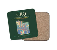 Thumbnail for Groningen Airport Eelde (GRQ) design on dark green 1 piece coaster