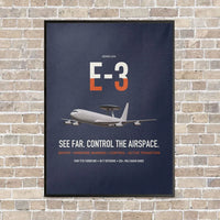 Thumbnail for E-3 Sentry AWACS vertical canvas print - framed - navy blue background