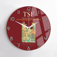 Thumbnail for Treviso Airport (TSF) design on dark red no frame wall clock