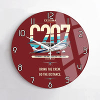 Thumbnail for Cessna T207A Stationair 8 design on dark red no frame wall clock