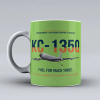 Thumbnail for KC-135Q Blackbird Tanker design on light green ceramic mug, double-side print