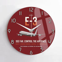 Thumbnail for E-3 Sentry AWACS design on dark red no frame wall clock