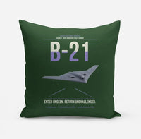 Thumbnail for B-21 Raider design on dark green pillow