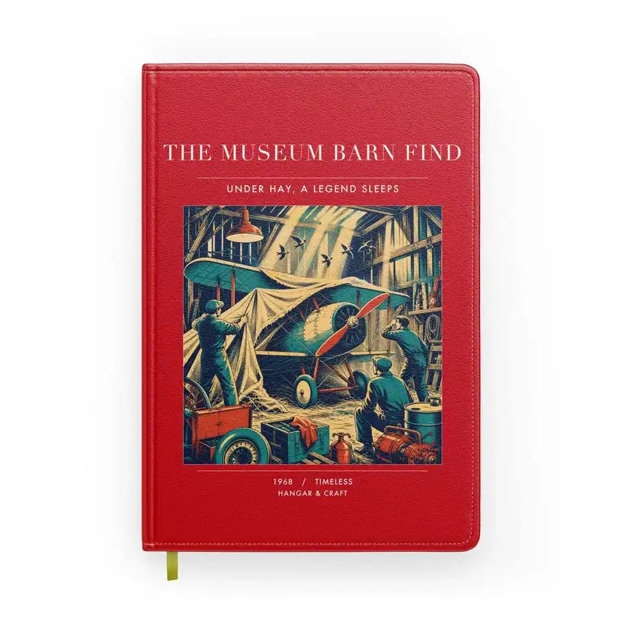VINTAGE G4454 - The Museum Barn Find - Designed Notebooks design on red