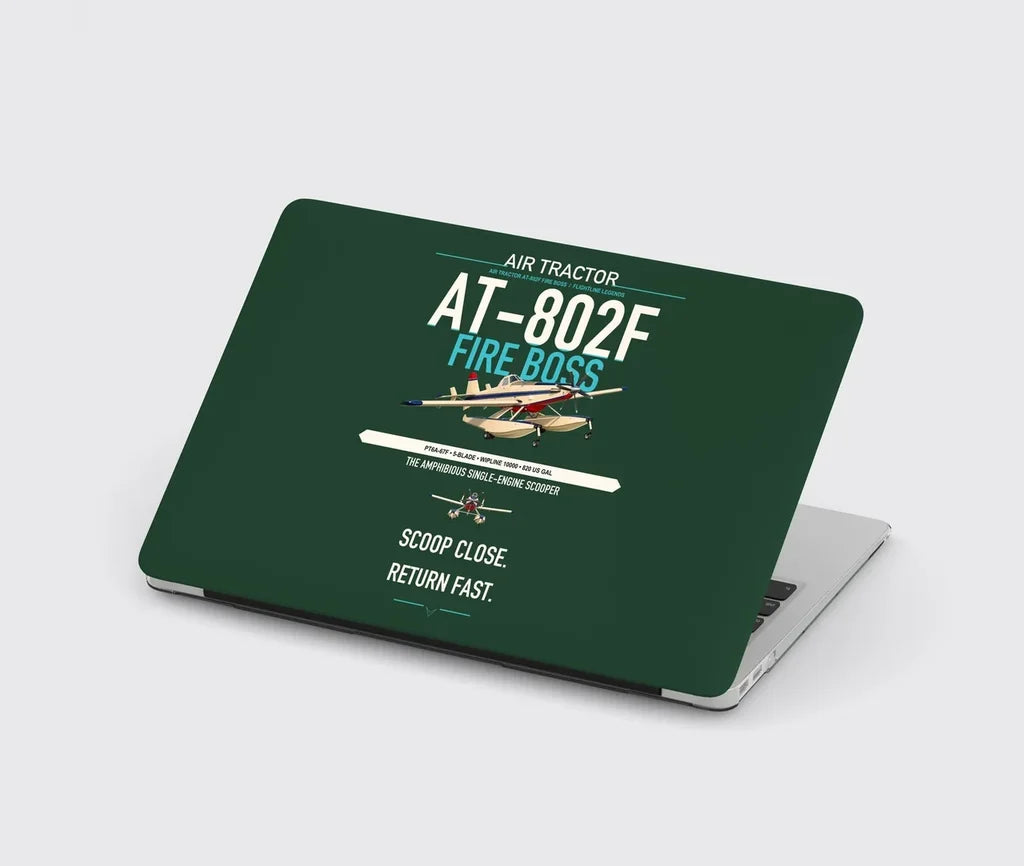 Air Tractor AT-802F Fire Boss design on dark green MacBook case