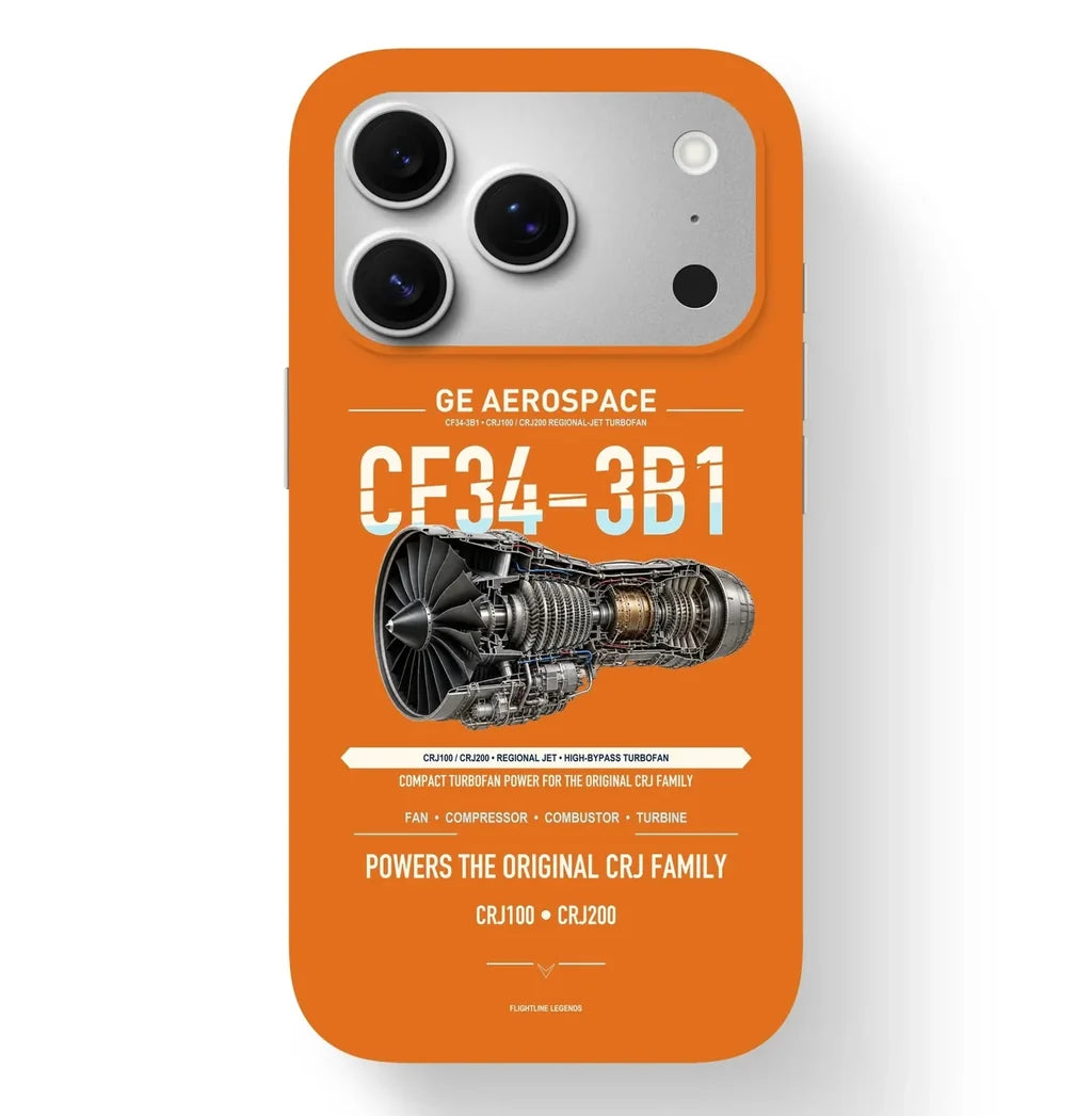 CF34-3B1 Case design on orange iphone case