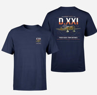 Thumbnail for Fokker D.XXI — Dutch LVA aircraft 221 design on navy blue t-shirt, double-side print
